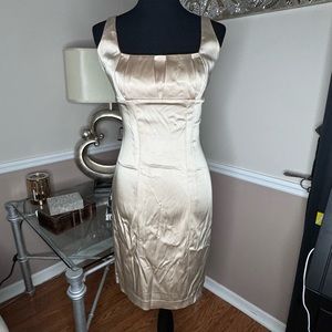 🥂 Calvin Klein Champagne Satin Cocktail Dress 🥂